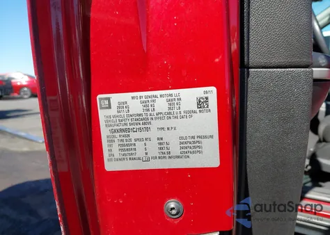 2012 GMC Acadia Sl from USA, damaged, VIN 1GKKRNED1CJ151701